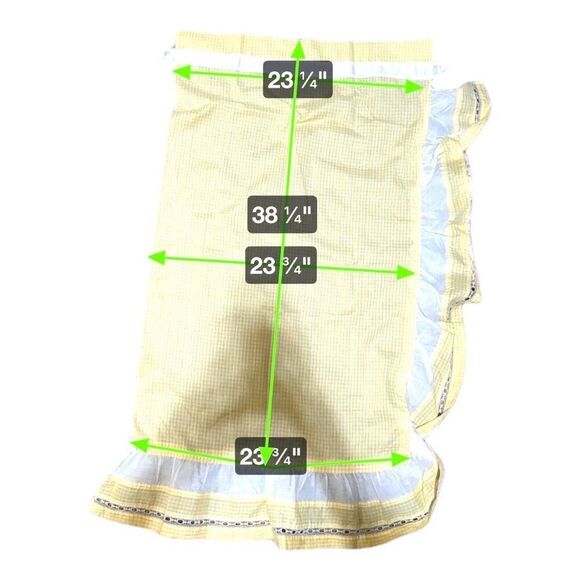 Cottage Core Yellow Gingham Kitchen Curtains Lace Trim Set Sink WIndow Country - Picture 3 of 3